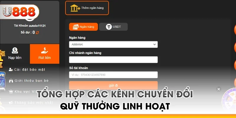 Tổng hợp các kênh chuyển đổi quỹ thưởng linh hoạt