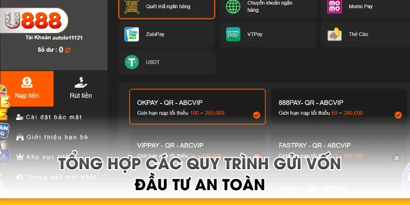 Tổng hợp các quy trình gửi vốn đầu tư an toàn